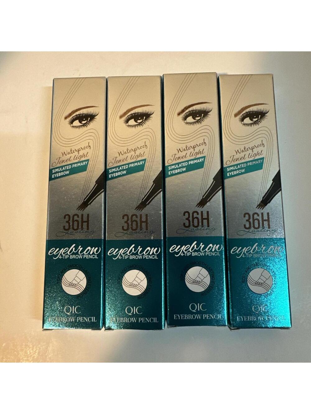 Set Of 4 -4 Claw Liquid Eyebrow Pencil Stamp Waterproof Ink Pen Gel Microblading
